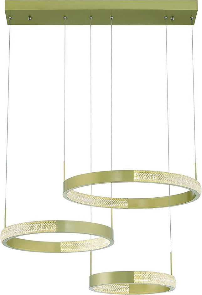 Gold Candle Style Three Light Metal LED Dimmable Chandelier HomeRoots