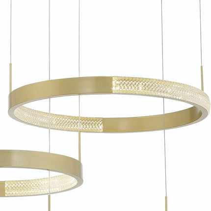 Gold Candle Style Three Light Metal LED Dimmable Chandelier HomeRoots