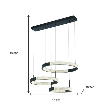 Black Candle Style Three Light Metal LED Dimmable Chandelier HomeRoots