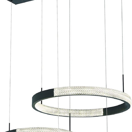 Black Candle Style Three Light Metal LED Dimmable Chandelier HomeRoots