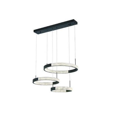 Black Candle Style Three Light Metal LED Dimmable Chandelier HomeRoots