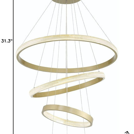 Gold Candle Style Four Light Metal LED Dimmable Chandelier HomeRoots