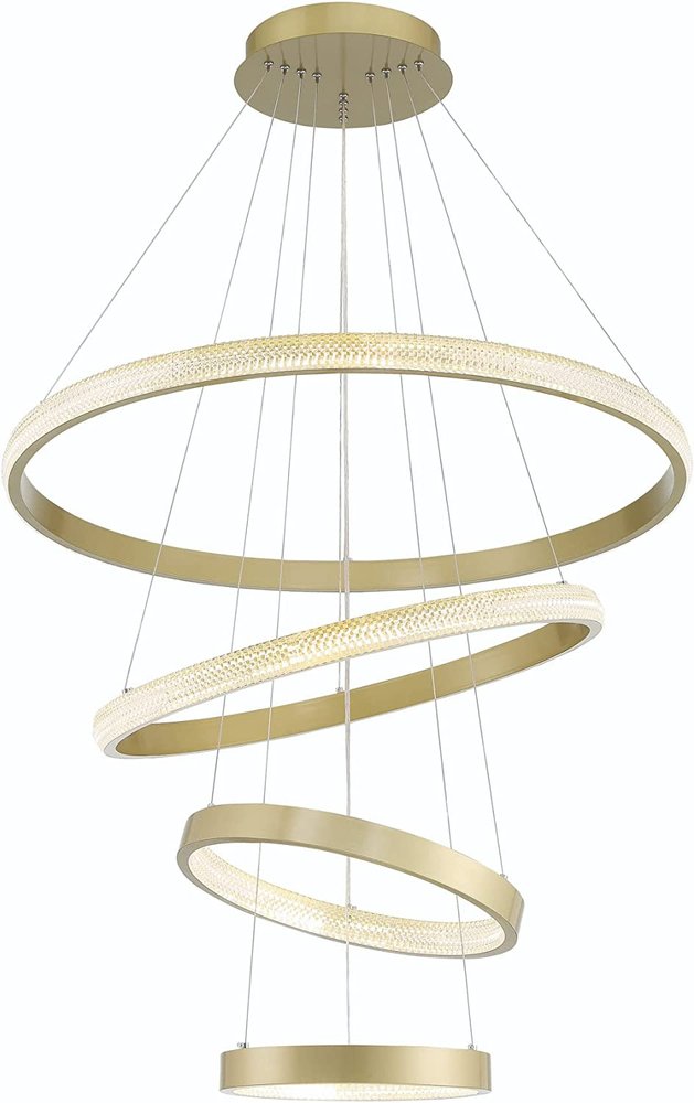 Gold Candle Style Four Light Metal LED Dimmable Chandelier HomeRoots