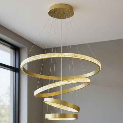 Gold Candle Style Four Light Metal LED Dimmable Chandelier HomeRoots