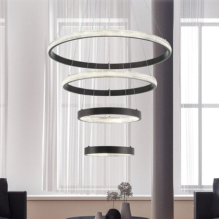Black Candle Style Four Light Metal LED Dimmable Chandelier HomeRoots
