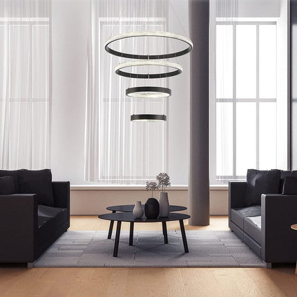 Black Candle Style Four Light Metal LED Dimmable Chandelier HomeRoots
