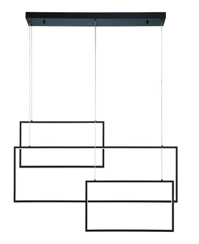 Black Candle Style Three Light Metal LED Dimmable Chandelier HomeRoots
