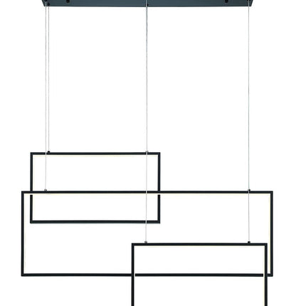 Black Candle Style Three Light Metal LED Dimmable Chandelier