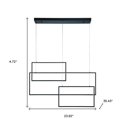 Black Candle Style Three Light Metal LED Dimmable Chandelier