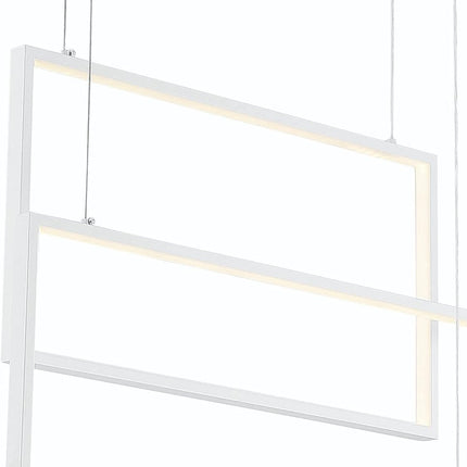White Candle Style Three Light Metal LED Dimmable Chandelier