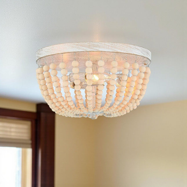 Gold And White Unique Statement Three Light Metal Dimmable Flush Chandelier HomeRoots