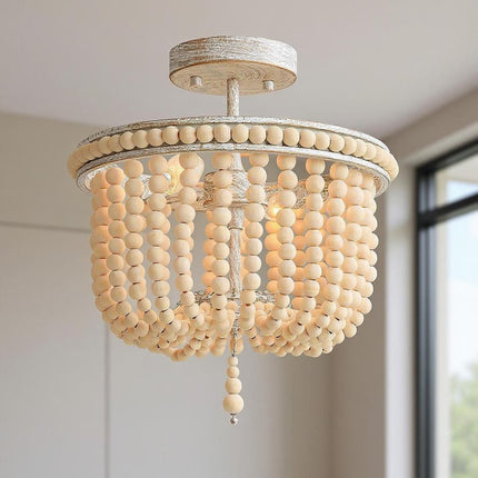 Gold And White Unique Statement Two Light Metal Dimmable Flush Chandelier HomeRoots