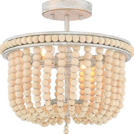 Gold And White Unique Statement Two Light Metal Dimmable Flush Chandelier HomeRoots