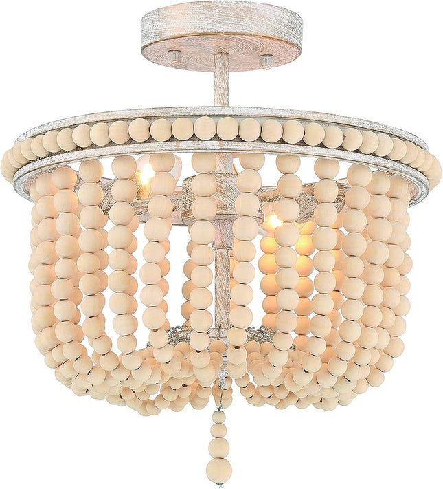 Gold And White Unique Statement Two Light Metal Dimmable Flush Chandelier HomeRoots