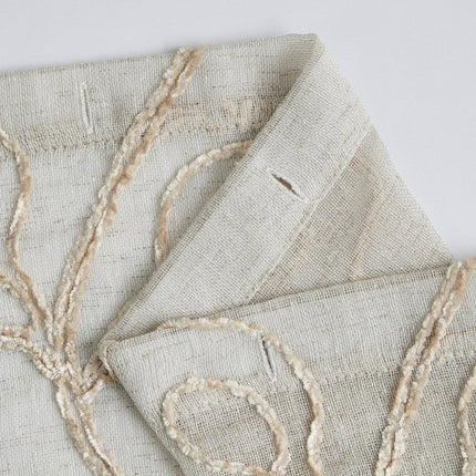 72" Ivory And Beige Embroidered Floral Shower Curtain HomeRoots