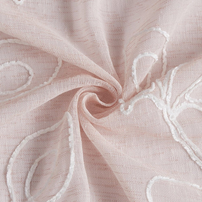 72" Blush And Ivory Embroidered Floral Shower Curtain HomeRoots