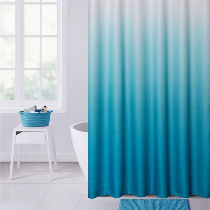 72" White And Blue Ombre Shower Curtain HomeRoots