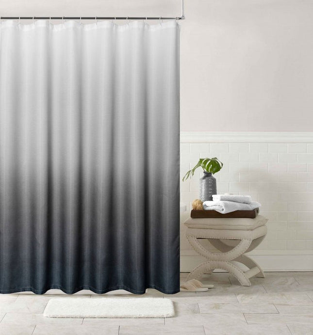72" White And Black Ombre Shower Curtain HomeRoots