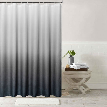 72" White And Black Ombre Shower Curtain HomeRoots