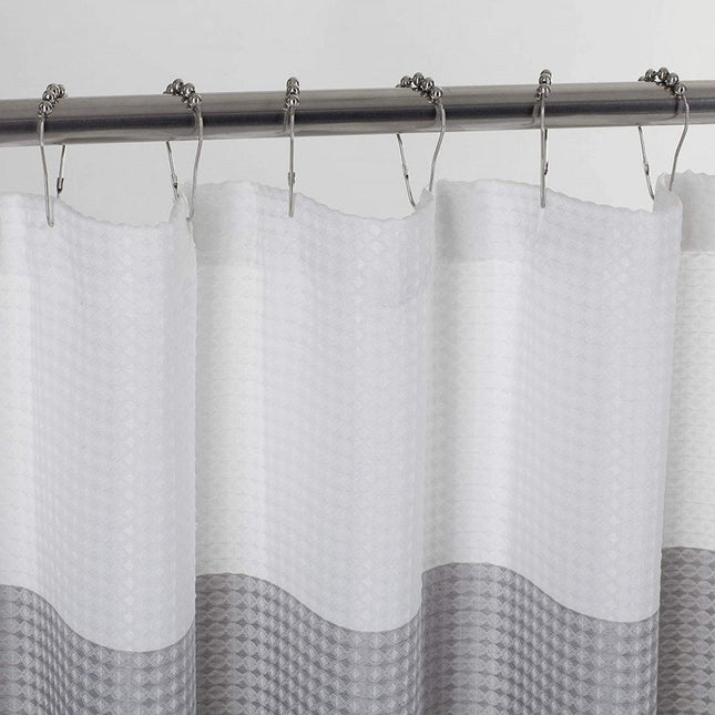 72" White And Gray Striped Shower Curtain HomeRoots