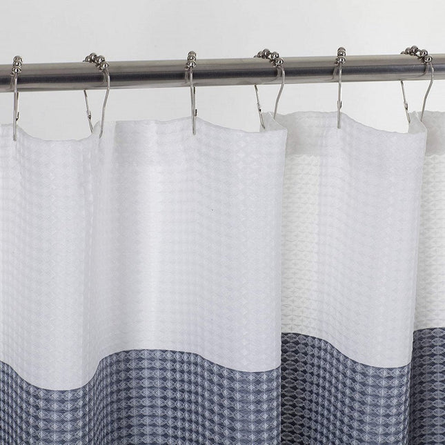 72" White And Blue Striped Shower Curtain HomeRoots
