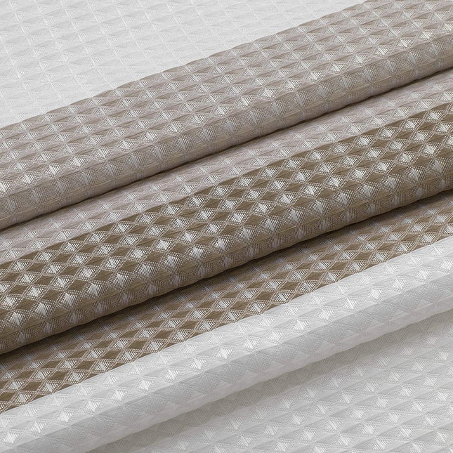 72" White And Taupe Striped Shower Curtain HomeRoots
