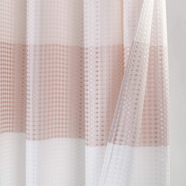 72" White And Pink Striped Shower Curtain HomeRoots