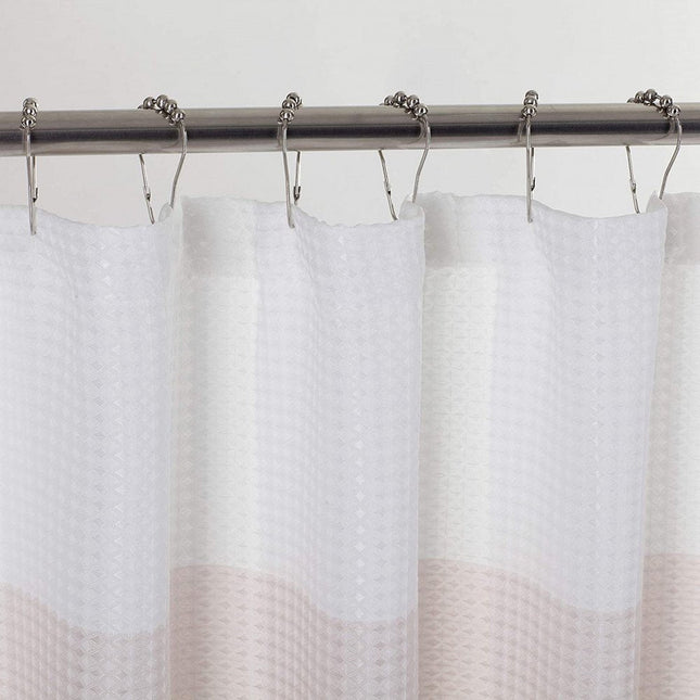 72" White And Pink Striped Shower Curtain HomeRoots