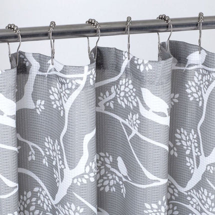 72" Gray And White Bird Shower Curtain HomeRoots