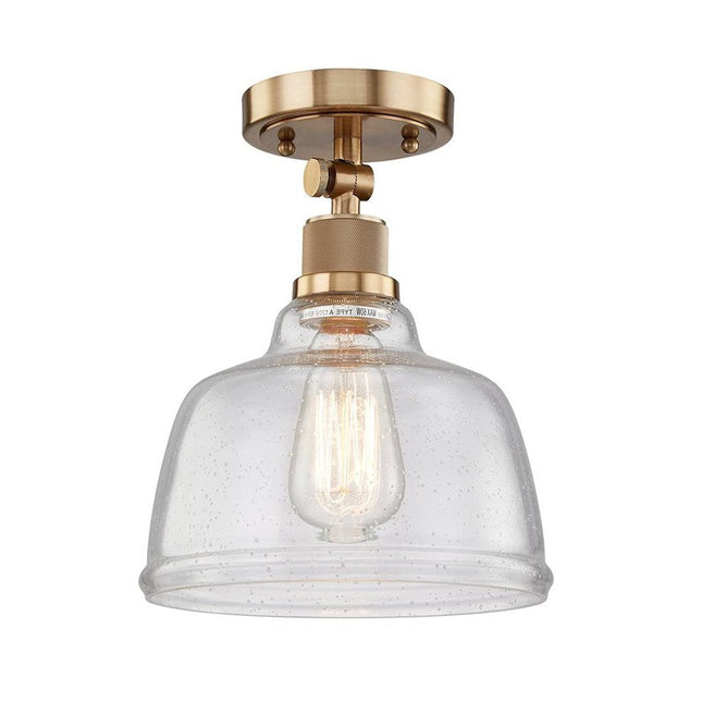 Gold Shaded Metal Dimmable Flush Chandelier With Clear Shades HomeRoots