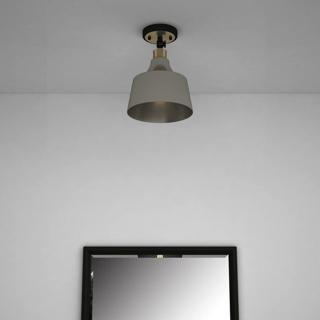 Gray Shaded Metal Dimmable Flush Chandelier With Gold Shades HomeRoots