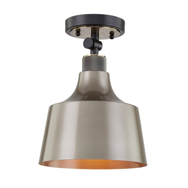 Gray Shaded Metal Dimmable Flush Chandelier With Gold Shades HomeRoots