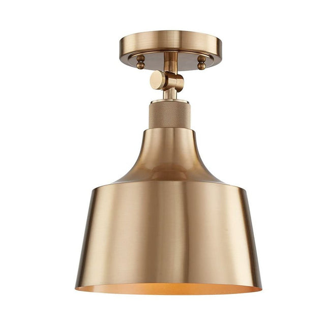 Antiqued Brass Shaded Metal Dimmable Flush Chandelier With Brass Shades HomeRoots