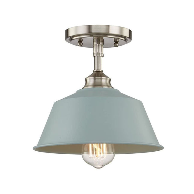 Blue Kitchen Island Metal Dimmable Flush Chandelier With Light Blue Shades HomeRoots