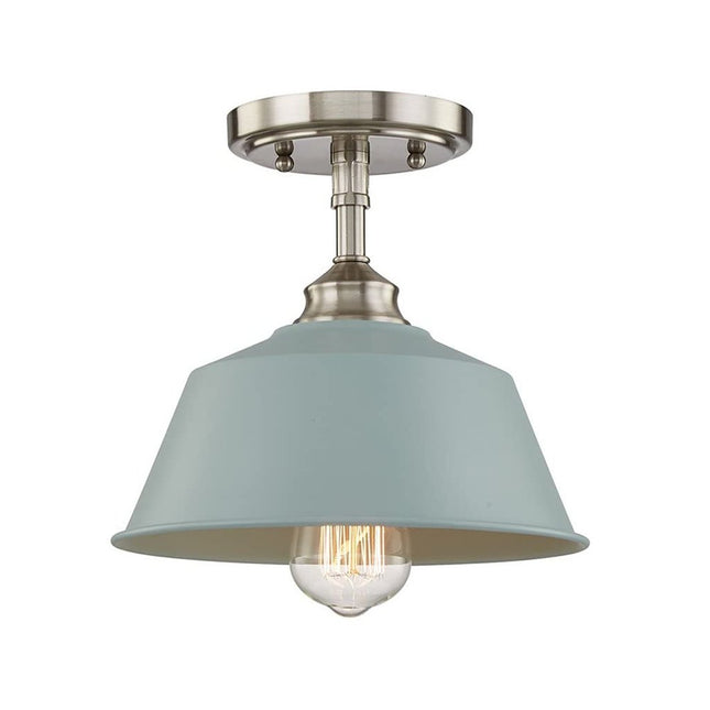 Blue Kitchen Island Metal Dimmable Flush Chandelier With Light Blue Shades HomeRoots