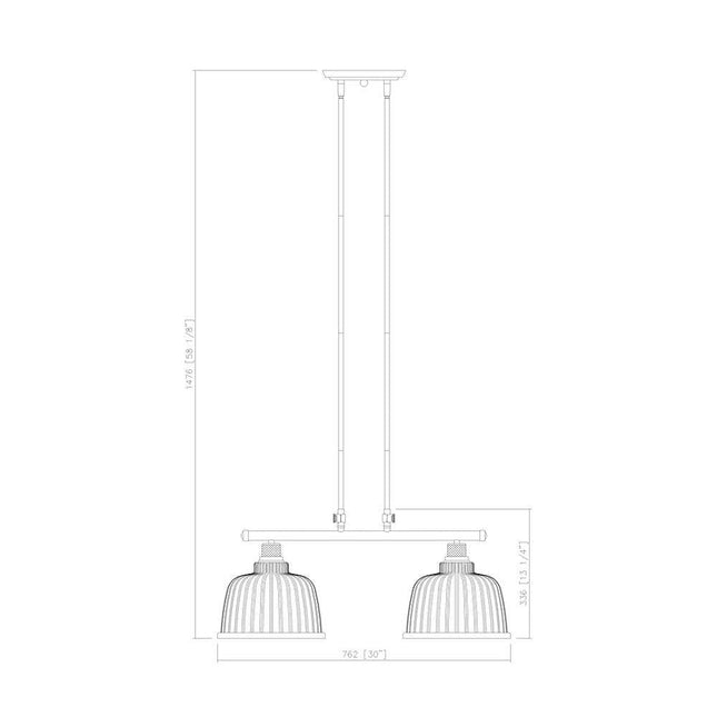 Nickel Kitchen Island Two Light Metal and Transparent Glass Dimmable Chandelier With Clear Shades HomeRoots