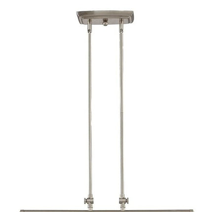 Nickel Kitchen Island Two Light Metal and Transparent Glass Dimmable Chandelier With Clear Shades HomeRoots