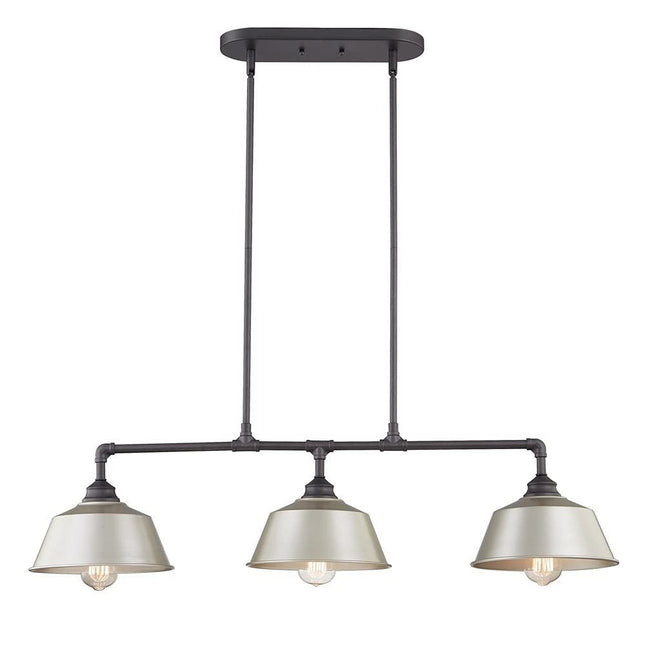 Gray Kitchen Island Three Light Metal Dimmable Chandelier With Gray Shades HomeRoots