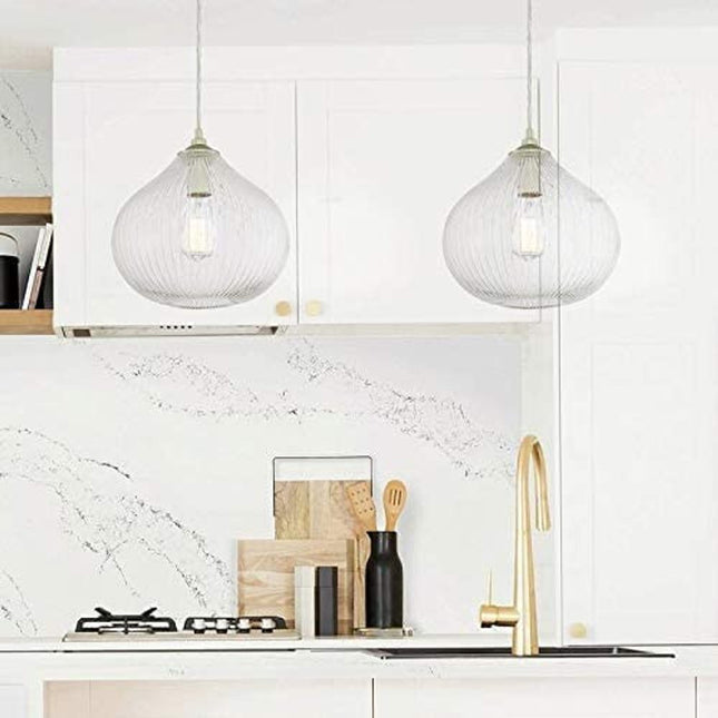 Silver Kitchen Island Metal Dimmable Chandelier With Clear Shades HomeRoots