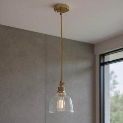 Gold Kitchen Island Metal Dimmable Chandelier With Clear Shades