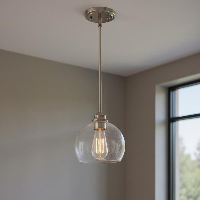 Nickel Kitchen Island Metal Dimmable Chandelier With Clear Shades HomeRoots