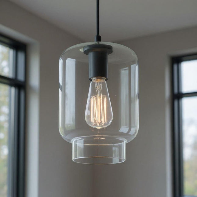 Black Candle Style Metal Dimmable Chandelier With Clear Shades HomeRoots