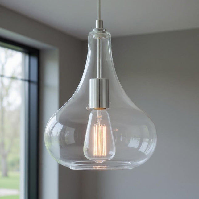 Silver Candle Style Metal Dimmable Chandelier With Clear Shades HomeRoots