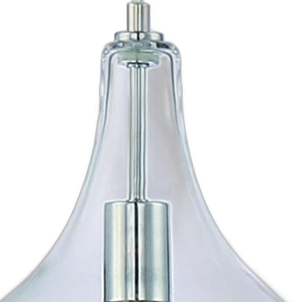 Silver Candle Style Metal Dimmable Chandelier With Clear Shades