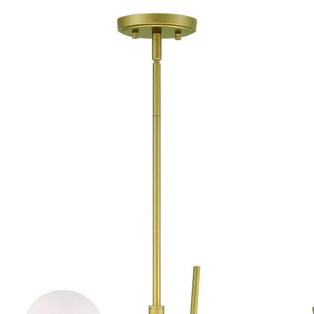 Brass Candle Style Four Light Metal Dimmable Chandelier With White Shades HomeRoots