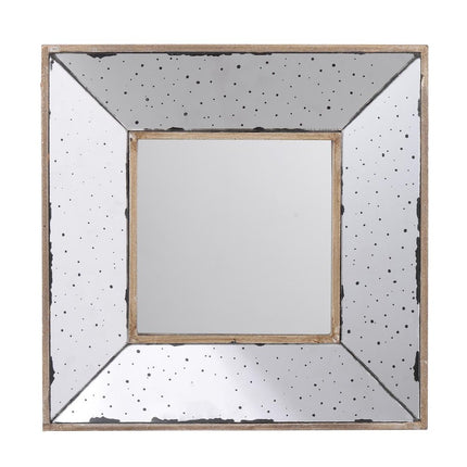 12" Square Wall Mounted Vintage Style Glass Frame Accent Mirror HomeRoots