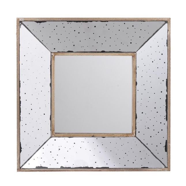 12" Square Wall Mounted Vintage Style Glass Frame Accent Mirror HomeRoots