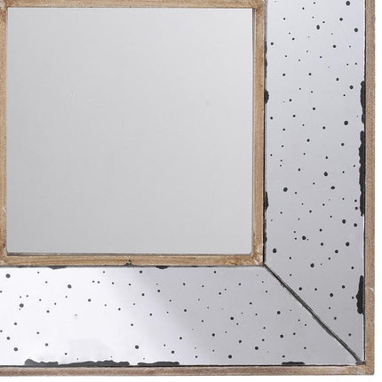 12" Square Wall Mounted Vintage Style Glass Frame Accent Mirror HomeRoots