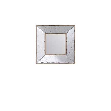 12" Square Wall Mounted Vintage Style Glass Frame Accent Mirror HomeRoots