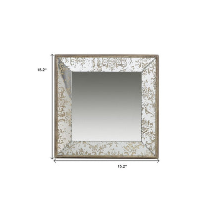 15" Square Vintage Style Wall Mounted Accent Mirror HomeRoots